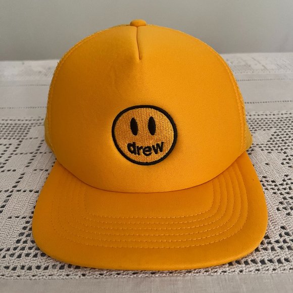 drew house Mascot Trucker Hat Golden Yellow rare - Picture 1 of 11